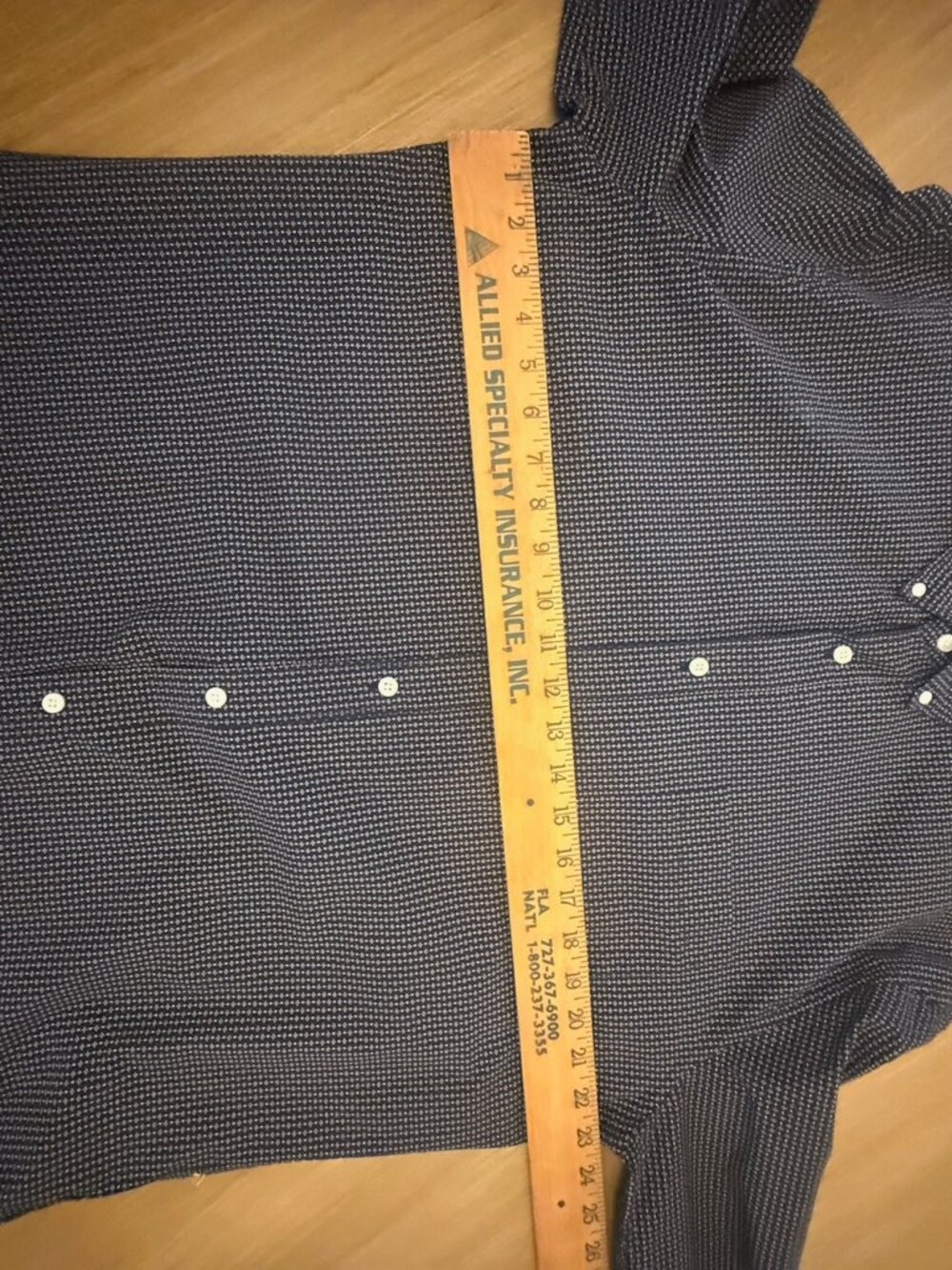 Navy Micro-Pattern Button-Down - Picture 5 of 7